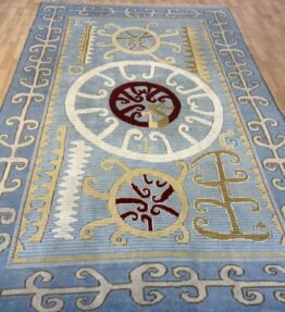 OrientteppichDekorativer Türkische Designer Teppich Handgeknüpft Korkwolle 290/180cm AZ 1311