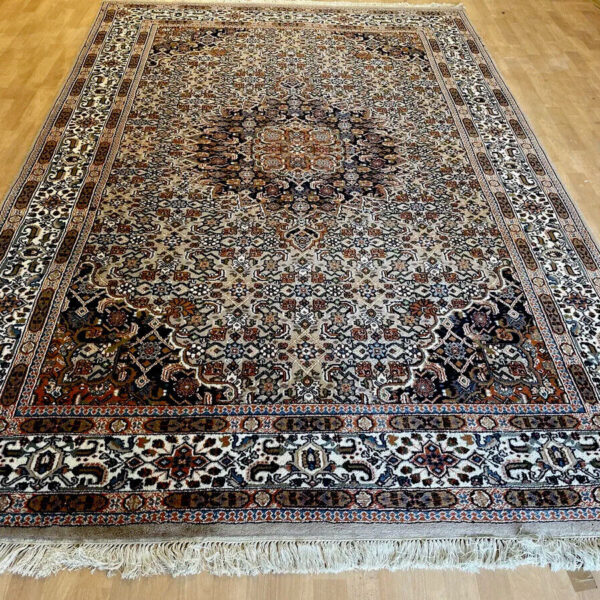 Orientalsk tæppe Eksklusivt Moud Herati lavet af det bedste Kashmir uld Håndknyttet Pastel Brun 300/200 Classic Indien Wien Østrig Køb online