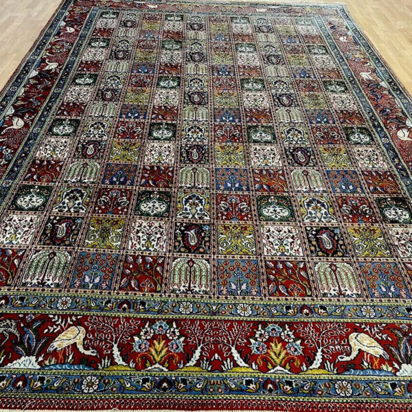 Exclusive Mud Field Pattern with Silk Fine Persian Carpet Hand-Knotted 350x250cm Classic 100 Vienna Austria Buy Online