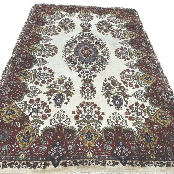Išskirtinis rytietiškas kilimėlis, labai plonas Keshan Kašmyro vilnos, rankomis surištas smėlio spalvos 305x205 cm klasikinis smėlio spalvos Vienna Austrija Pirkti internetu