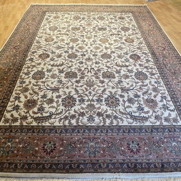 Orientalsk tæppe meget fint håndknyttet tæppe lavet af kashmiruld mønstret 360x250 klassisk Indien Wien Østrig køb online