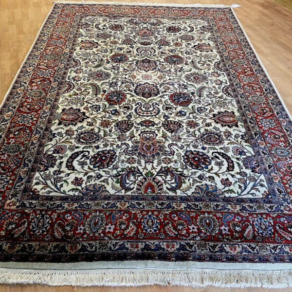 Orientalsk teppe garantert kashmir toppkvalitet håndknyttet 300/200 Beige Fin Klassisk Beige Wien Østerrike Kjøp online