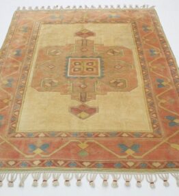 Warehouse sale Oriental carpet Türkiye orange beige 210x170 hand-knotted NA 191001