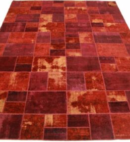 Patchwork Teppich Rot in 400x300cm