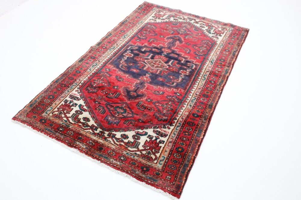 PERSIAN RUG STOCK SALE 60'S ZANJAN BRIDGE RED 210X120 HAND KNOTTED KL 24337 PERSIAN RUG ORIENTAL RUG