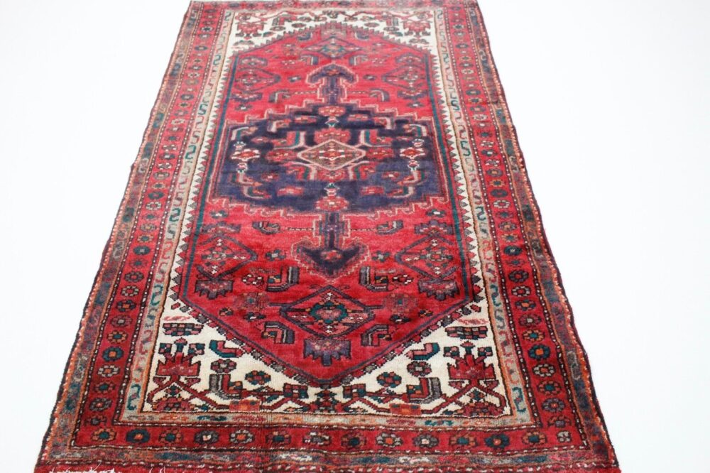PERSIAN RUG STOCK SALE 60'S ZANJAN BRIDGE RED 210X120 HAND KNOTTED KL 24337 PERSIAN RUG ORIENTAL RUG