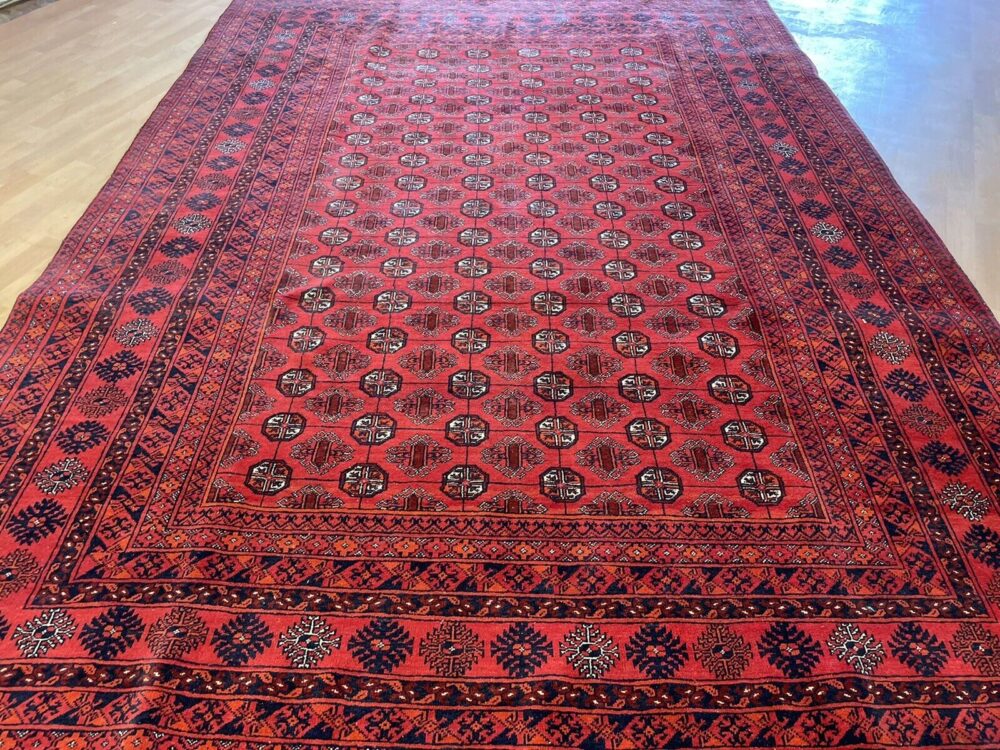 BEAUTIFUL AFGHAN MAURI RED HAND KNOTTED NEW 293X204 BEST QUALITY AZ284 PERSIAN RUG ORIENTAL RUG
