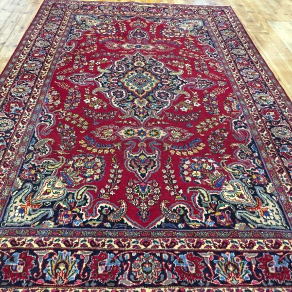 Lindo tapete persa vermelho feito à mão Kashmar fino 328 x 205 Classic Kashmar Viena Áustria Compre online