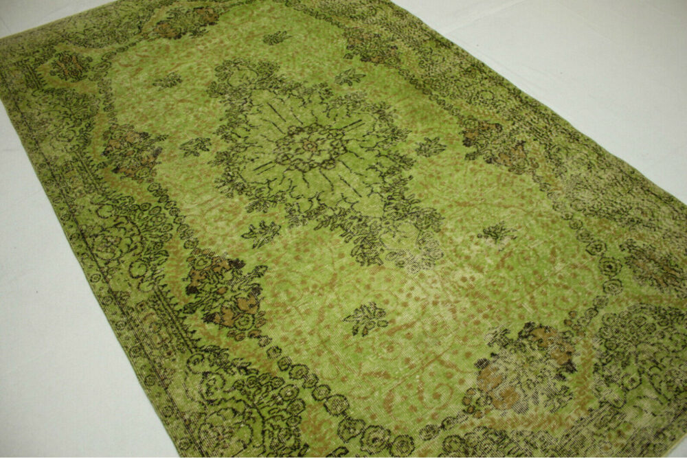VINTAGE CARPET GREEN IN 280X170CM PERSIAN CARPET ORIENTAL CARPET