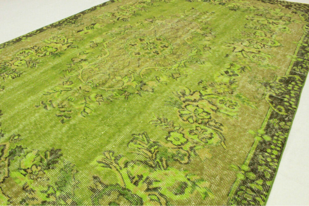 VINTAGE CARPET GREEN IN 290X180CM PERSIAN CARPET ORIENTAL CARPET