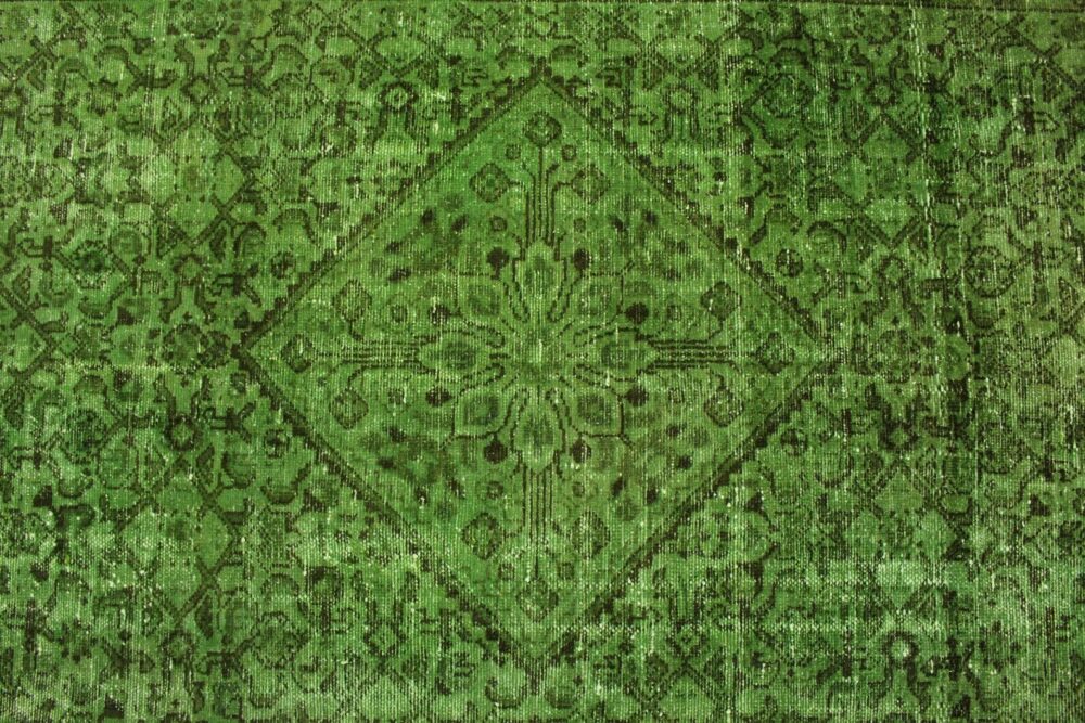 سجادة عتيقة خضراء في سجادة فارسية 320 × 150 سجاد شرقي