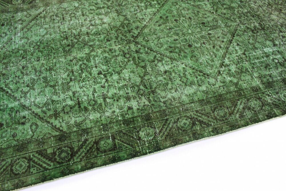 سجادة عتيقة خضراء في سجادة فارسية 320 × 150 سجاد شرقي