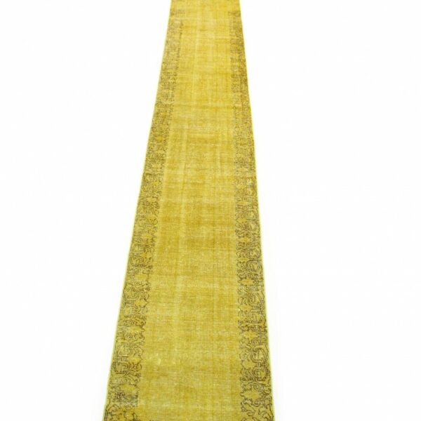 Vintage tapijtloper geel in 610x80 modern antiek Wenen Oostenrijk koop online