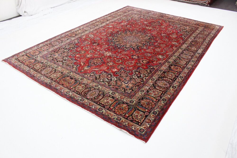 BEAUTIFUL PERSIAN RUG MASHAD MEDALLION 360X250 HAND KNOTTED CARPET 3996 PERSIAN RUG ORIENTAL RUG