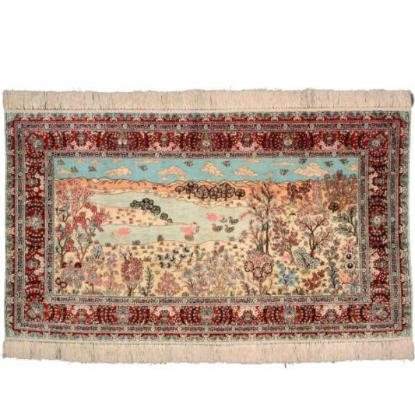 Orientalsk teppe Hereke veldig fint 92 x 153 cm Håndknyttet Kina Klassisk Kina Wien Østerrike Kjøp på nett