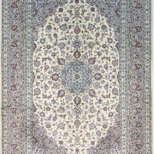 #Y81141 Kashan Ar rokām mezglots persiešu paklājs 305 x 205 cm - smalks, orientēts, paklājs, paklājs, bēšs Classic 100 Vīne Austrija Pērciet tiešsaistē