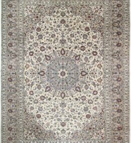 Kashan Handgeknüpfter Perserteppich 402 x 297 cm-Fine,Orient,Carpet,rug,beige