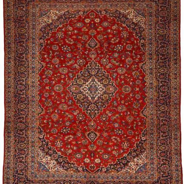 Persisk teppe Kashan signatur 308 x 372 cm Klassisk Arak Wien Østerrike Kjøp online