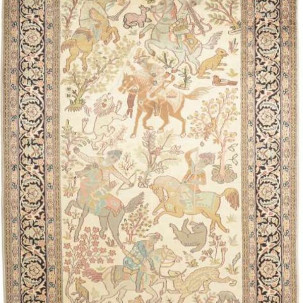 Orientalsk tæppe Kashmir silke 141 x 214 cm Klassiske håndknyttede tæpper Wien Østrig Køb online