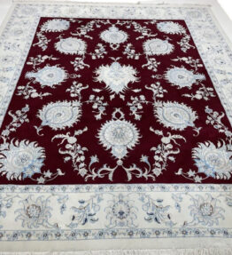 Nain 6LA super jemný perský koberec 300x250 tmavě červený s certifikátem ručně vázaným