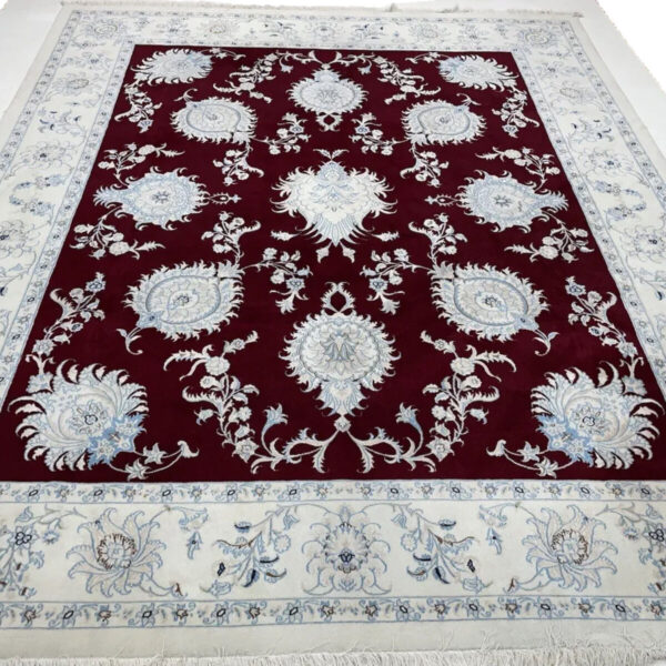 Nain 6LA Super Fine Persian Carpet 300x250 темно-червоний із сертифікатом ручної роботи