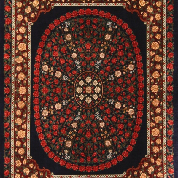 (#H192849) Alfombra oriental, fina alfombra persa genuina anudada a mano, seda (117 x 76) cm
