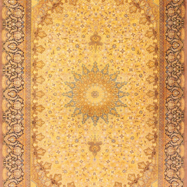 (#H192860) Doğu halısı, ince gerçek el dokuması İran halısı, ipek (193 x 132) cm