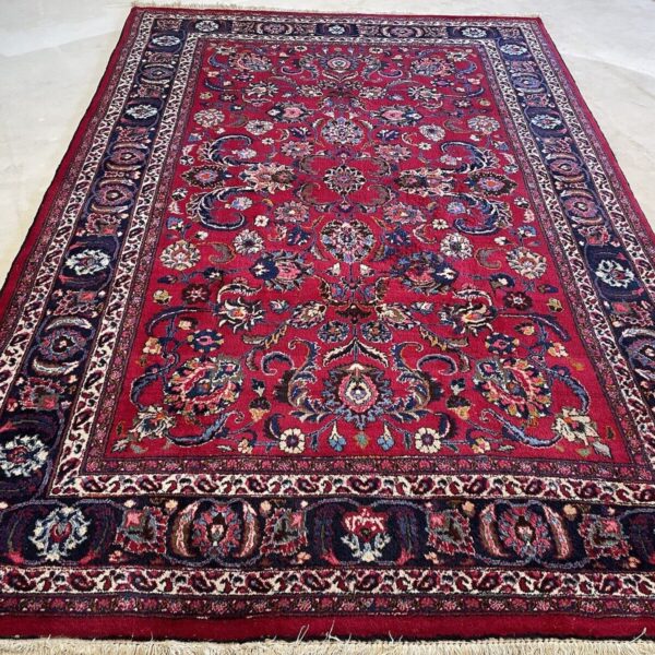 Perzský koberec kvality podpísaný Mashad ručne viazaný certifikát 300x200