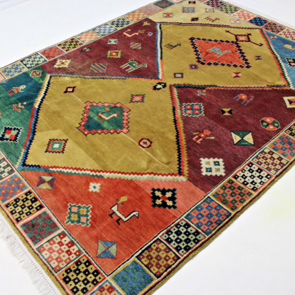 #F91704 Čudovita nomadska ročno vozlana orientalska preproga Gabbeh Türkiye cm. 300x200 Wool New Classic Gabbeh Carpets Dunaj Avstrija Nakup na spletu