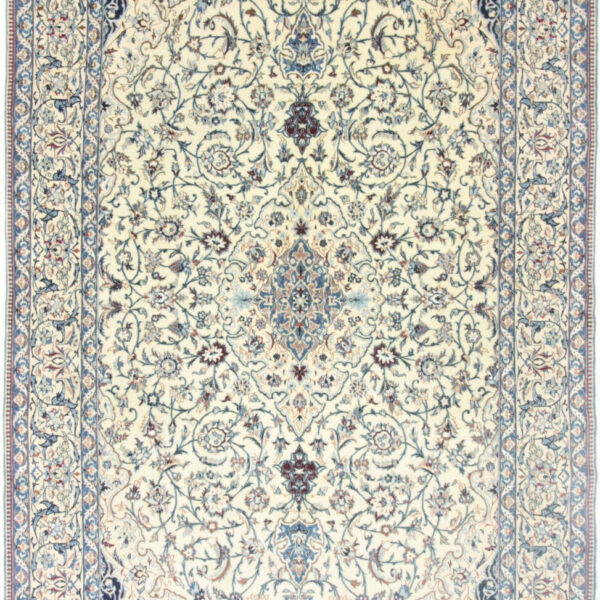 非常美丽的东方地毯 350x209 波斯地毯 Nain 9la，带有细丝