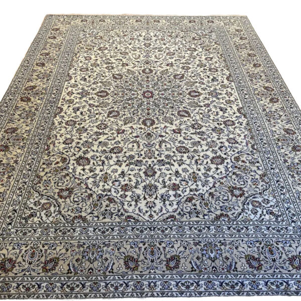Smukt persisk tæppe Keshan Kashan korkuld 400x297 håndknyttet