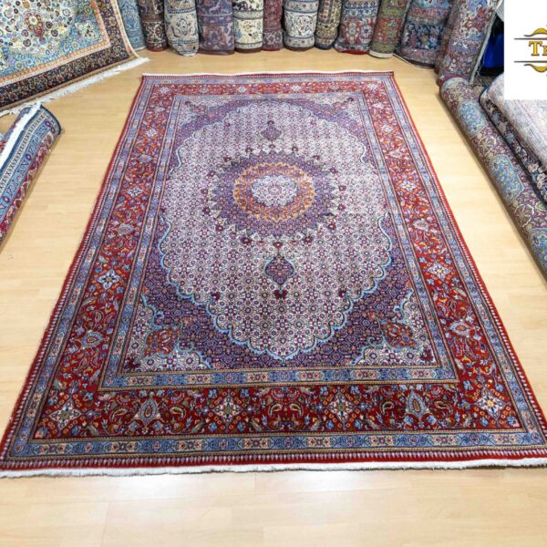 Säljes B1(#323) 288x200cm Handknuten Moud matta Persisk matta med patina ORIGINAL