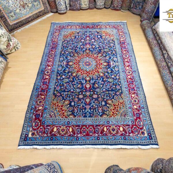 Verkauft (#325) 292x196cm Handgeknüpfter Esfahan Isfahan Teppich Perserteppich