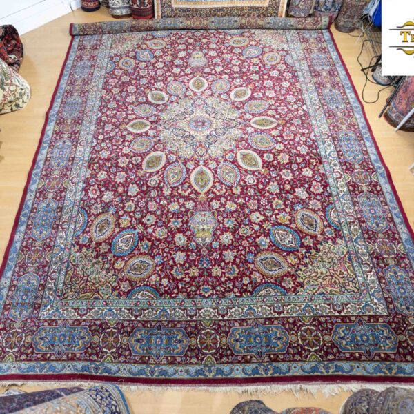 W1(#317) 370x275cm 650.000 XNUMX/m² Ručně vázaný koberec Toranj Sheikh Safi Ardabil polostarožitný UNIKAT