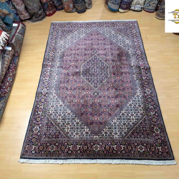 W1 (#312) environ 251x175cm ORIGINAL tapis persan Bidjar véritable noué à la main