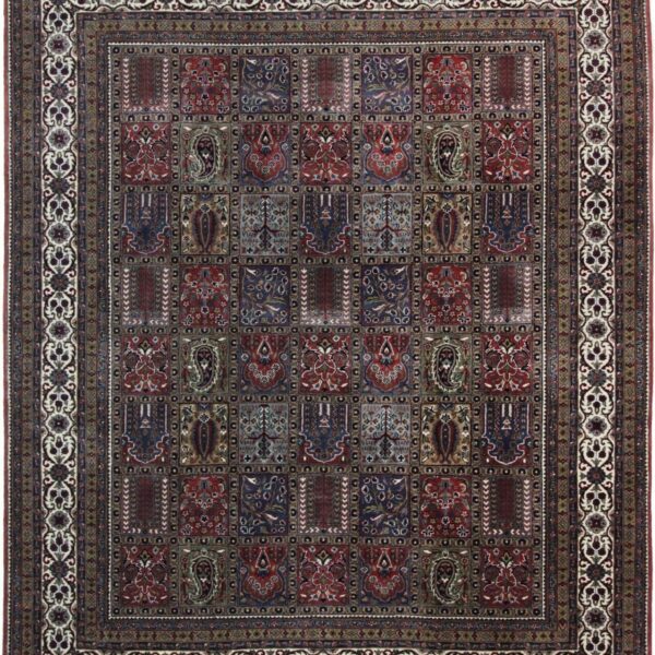 #Y100468 Originální designový koberec Indo Ghom 246 x 205 cm Top stav Ručně vázaný