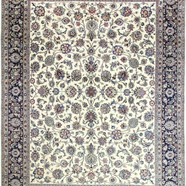 #H100385 فرش ایرانی اصل مشهد ریز 399 x 293 سانتی متر رنگ بژ در حد عالی