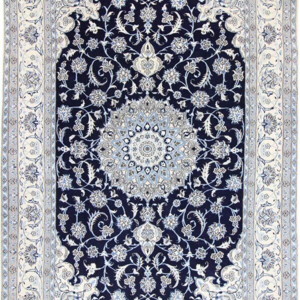 #Y100472 Carpet hand-knotted Nain 9La with silk oriental carpet 298 x 201 cm Persian carpet