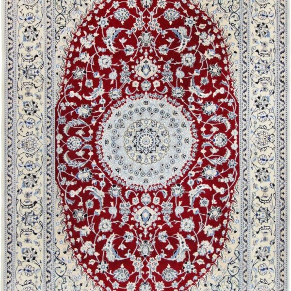 #Y100465 فرش دستباف نایین 9لا با فرش ابریشم شرقی 300 در 197 سانتی متر فرش ایرانی