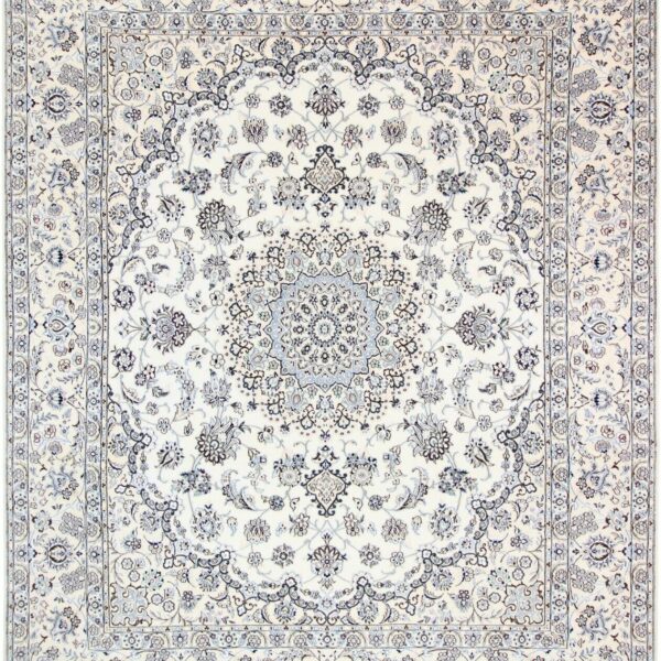 #Y100478 فرش دستباف نایین 9لا با فرش ابریشم شرقی 300 در 244 سانتی متر فرش ایرانی