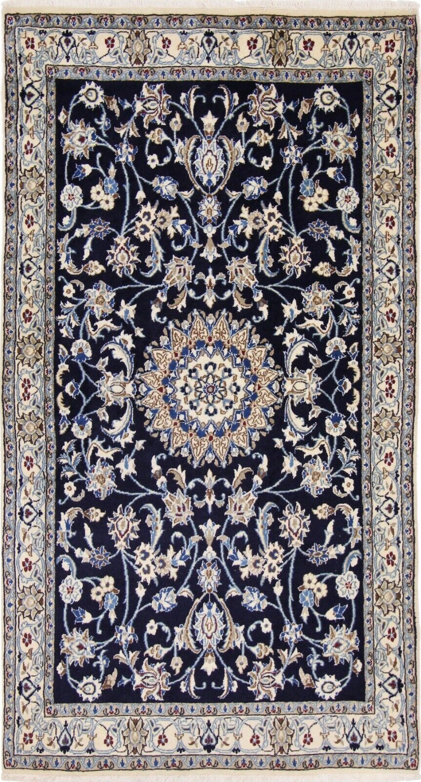 #Y100721 Teppich Handgeknüpft Nain Kashmari Orientteppich 212 x 116 cm Perserteppich Perserteppich Perserteppich Orientteppich