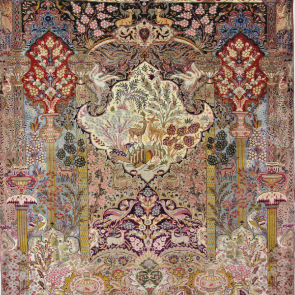 #F199749 environ 352x255cm Tapis persan d'une beauté fantastique, tapis oriental, motif Kashmar Paradise