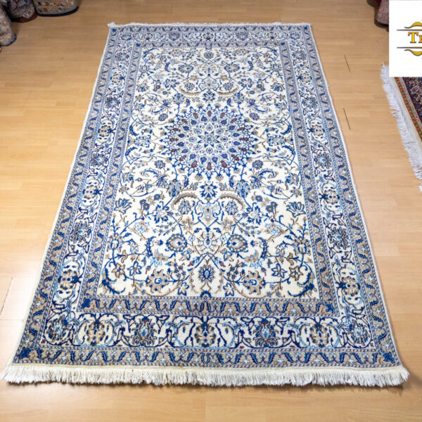 Sold W1(#331) 254×158cm Hand-knotted Nain Persian carpet 12la