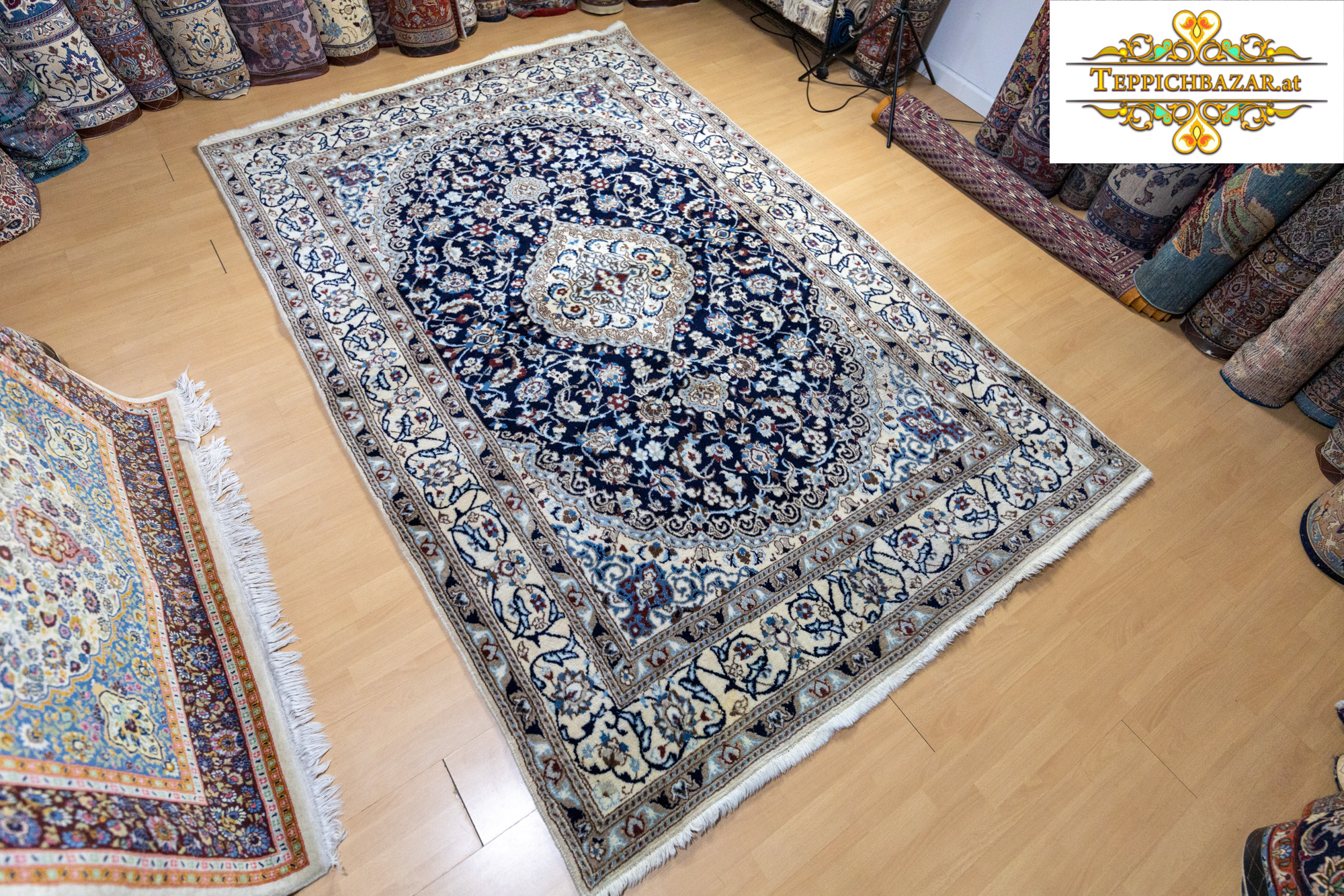 Verkauft W1(#332) 294×187cm Handgeknüpfter Nain Perserteppich 12la Hamadan Teppiche hamadan teppiche Perserteppich Orientteppich