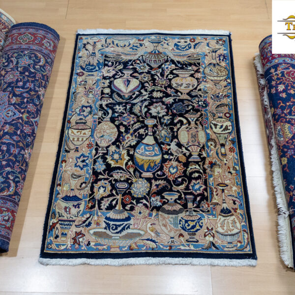 Prodano W1 (br. 334) 145 × 101 cm ručno vezan pravi Kashmar perzijski tepih