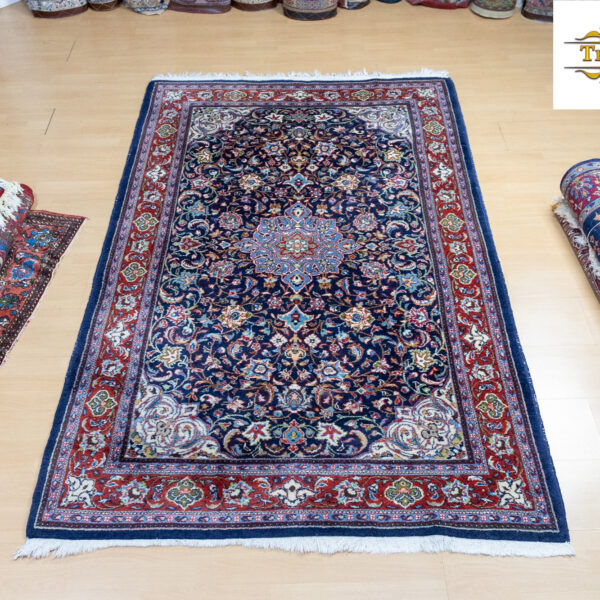 W1 (#336) 215 × 145 cm ar rokām mezglots Kašaņas persiešu paklājs