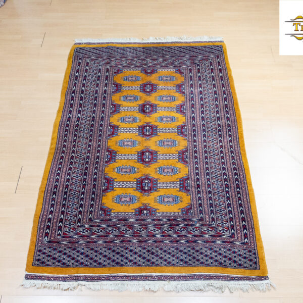 W1 (#339) 193 × 127 cm rankomis surištas persiškas Bukhara arba Bokhara kilimas