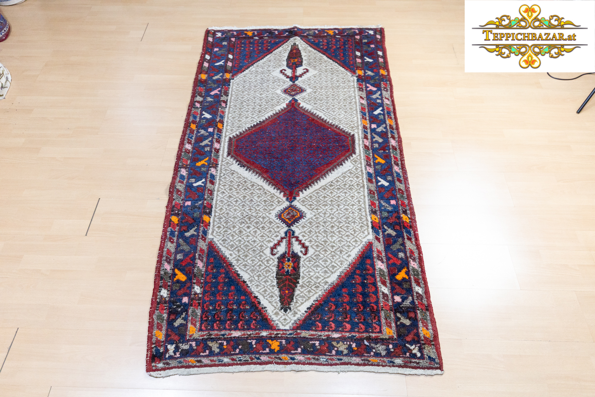 Verkauft W1(#351) 202×106cm Handgeknüpfter Läufer Lilian Malayer Perserteppich Semi-Antik Khorasan Perserteppich Orientteppich