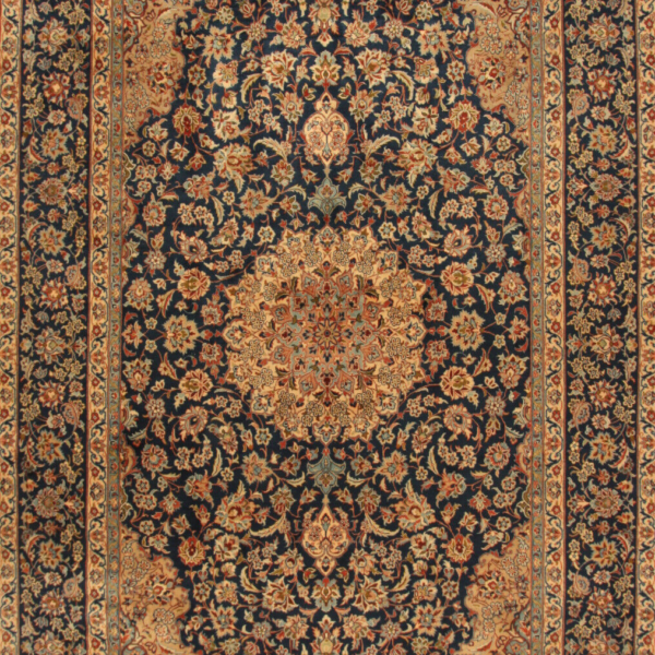 Kashan Isfahan H1 autentikus, kézzel csomózott keleti szőnyeg kiváló állapotban, méretei 458 x 290 cm, perzsa szőnyeg
