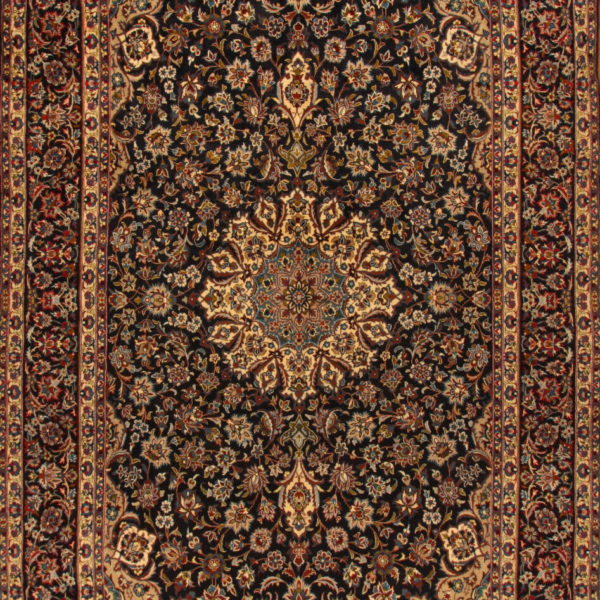 Kashan Isfahan H1 Véritable tapis persan noué main en parfait état (490 x 290 cm)